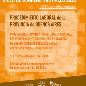 CHARLAS VIRTUALES en PROCEDIMIENTO LABORAL de la PROVINCIA de BUENOS AIRES