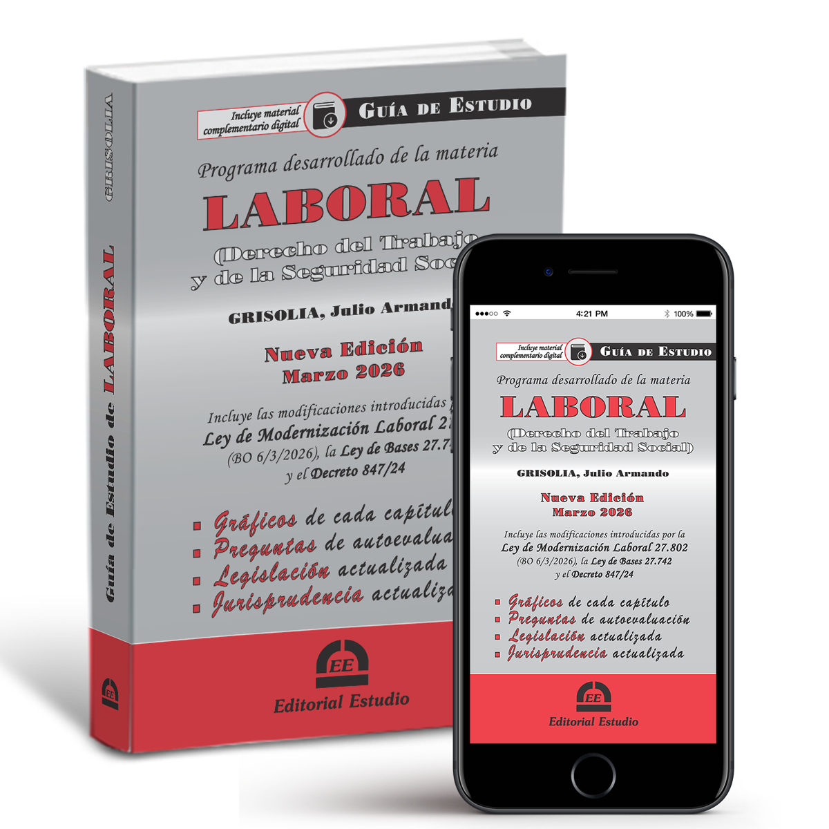 NUEVA EDICION 2026. GRISOLIA. GUIA LABORAL. Incluye Ley de Modernización Laboral 27.802 (BO, 6/3/2026). En papel y digital. 23° Edición ampliada y actualizada