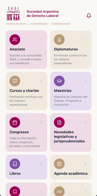 Home de la app SADL